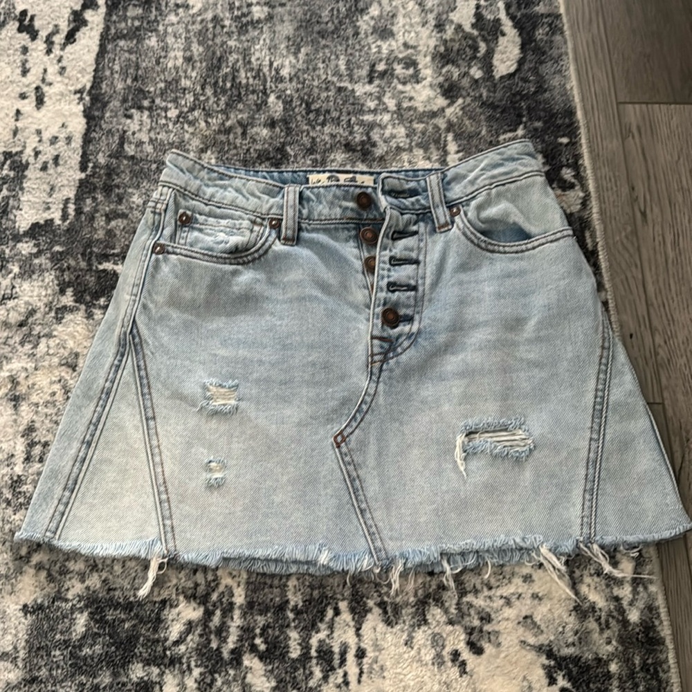 Free People Mini Skirt Denim